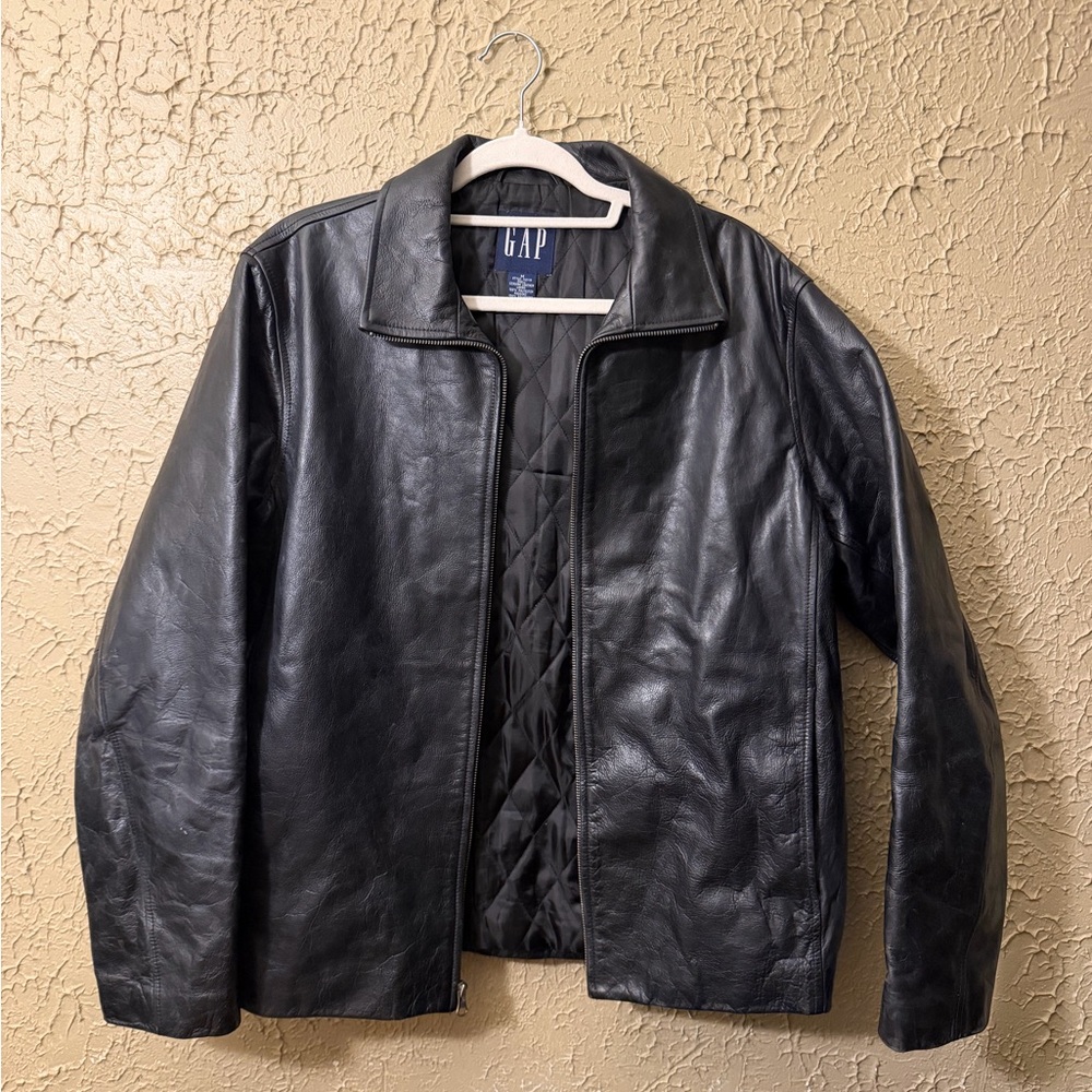 GAP Men's Black Leather Jacket